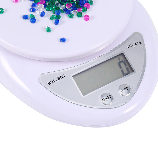Smart Digital LCD-display Kök Matlagning Diet Vikt Skala Hushåll Vit