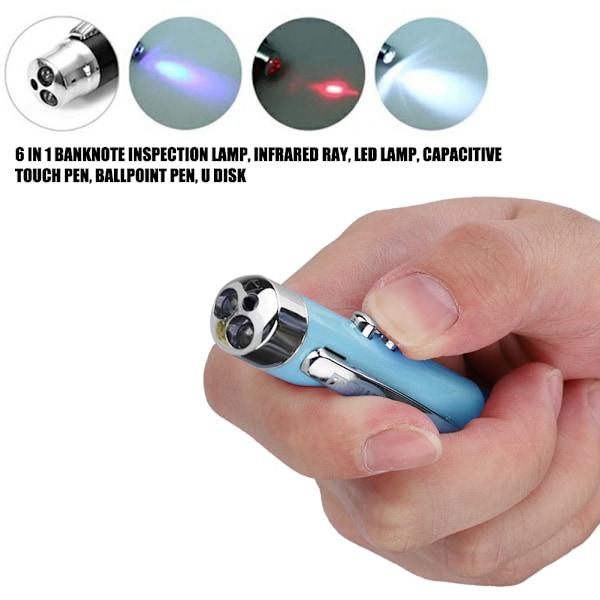 6 in 1 USB 2.0 U-levy kapasitiivinen kosketuskynä Flash-asema (sininen 8 Gt)