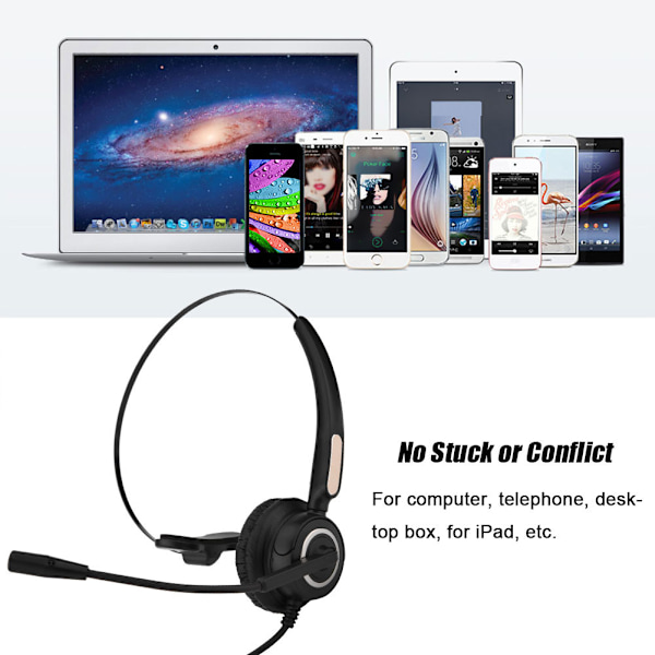 USB Call Center trådløst headset med klar stereolyd USB Call Center headset med mikrofon