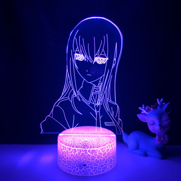Qinwei 3D Night Light Anime Character 3D Illusion Lamp Fjärrkontroll för barn Inredning i sovrummet --- Crack Seat