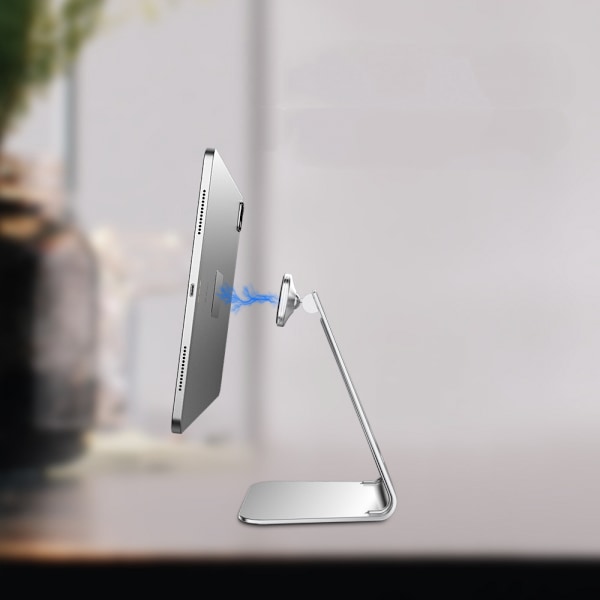 Magnetisk Tablet Stand med 360° Justerbar Roterende Rotation Flydende Tablet Holder til Skrivebord, Aluminium Magnetisk