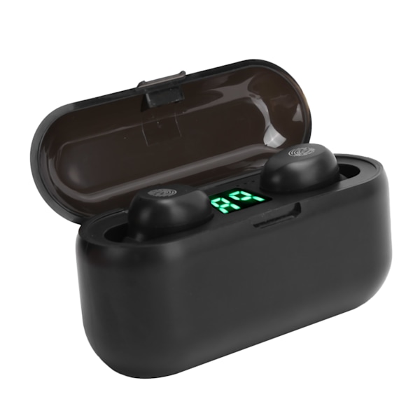 Bluetooth 5.1-hovedtelefoner med touch-kontrol, trådløse in-ear-sports-øretelefoner med digitalt display (F9 Touch Digital Display Black)