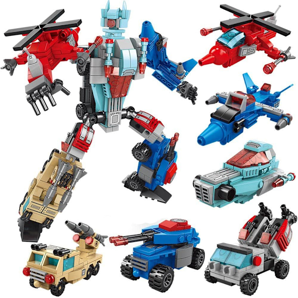 6 in 1 City Vehicle Building Blocks Set,City Robot Building Kits,Plane Truck Vehicles Mech Ares Building Toys STEM Gift for Kids and Boys 514PCS