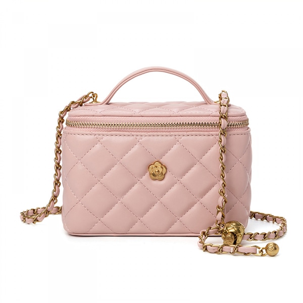 Liten Fyrkantig Väska Box Väska Kamelia Rutmönster Kedja Box Liten Väska Dam Enkel Axelremsväska Crossbody Väska Dam Handväska