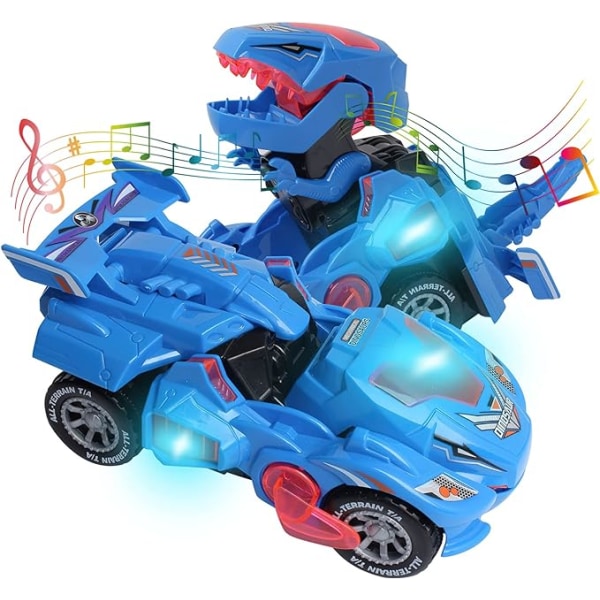 Transformers-lelut 3-6-vuotiaille pojille Dinosauruslelut LED-valolla ja musiikilla Dinosaurukset-autolahjat 4 5 6 7 -vuotiaille (vihreä)