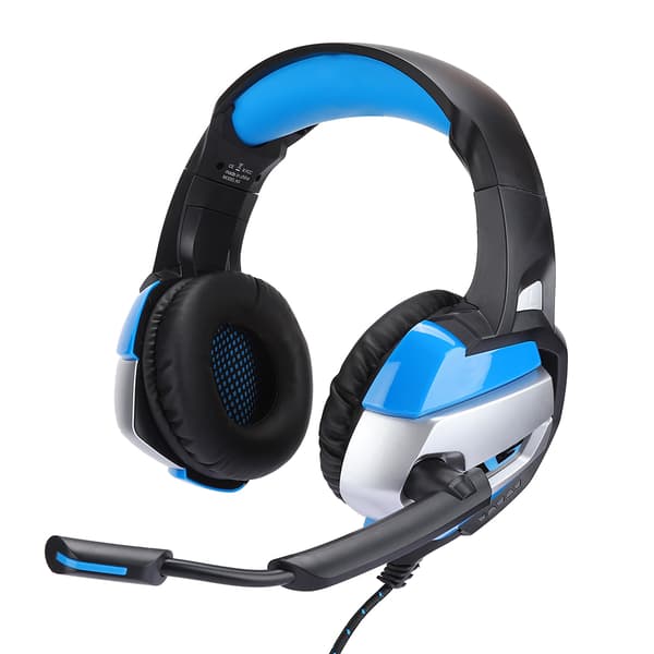 K5 Sort Blå ABS Gaming Headset Lysende Hovedtelefon med Mikrofon til Mobiltelefon ComputerSort Blå