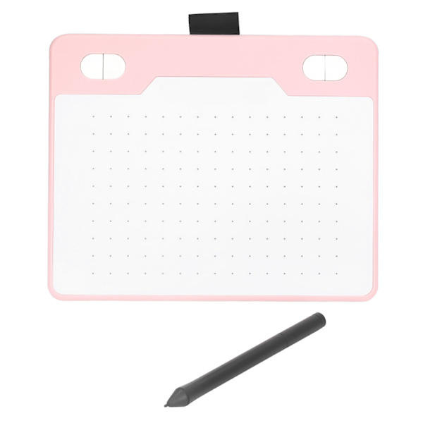 Grafisk tegnebrett 155x100mm 233 PPS 5080 LPI 8192 nivåer Stylus 4 tilpassbare taster USB-port Digital Art Tablet Rosa