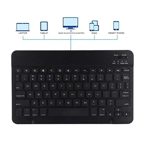 FT&#8209;1030E Smart Sleep Tablet Bluetooth Tastaturbeskytter med Penneholder for iOS Mørkeblå