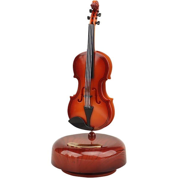 Violin Musikboks - Klassisk Musikboks Mini Replika Instrument Håndværk Dekoration Gave Håndværk Hjem Kontor Ornament