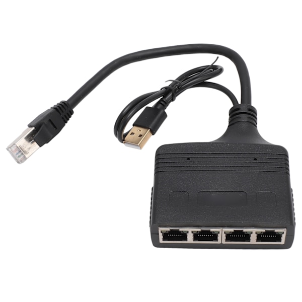 Ethernet-splitter 1 ind 4 ud RJ45-interface 1000 Mbps forgyldt stift sikker stabilt signal LAN-splitter til switch TV PC