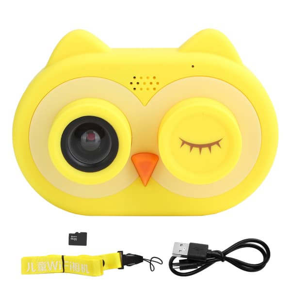 Mini tecknad uggla forma smart kamera WiFi kamera för Android / iOS barn pojkar flickor presentgul
