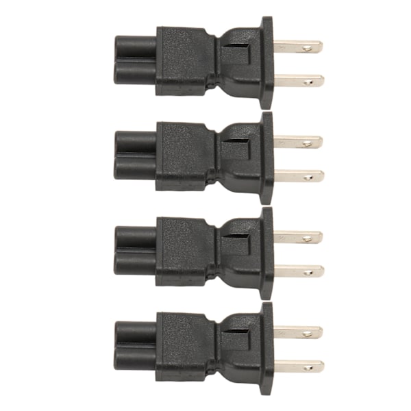 4 stk NEMA 1‑15P til IEC320 C5 strømadapter 15A  Plug and Play 2-polet AC bærbar strømomformer