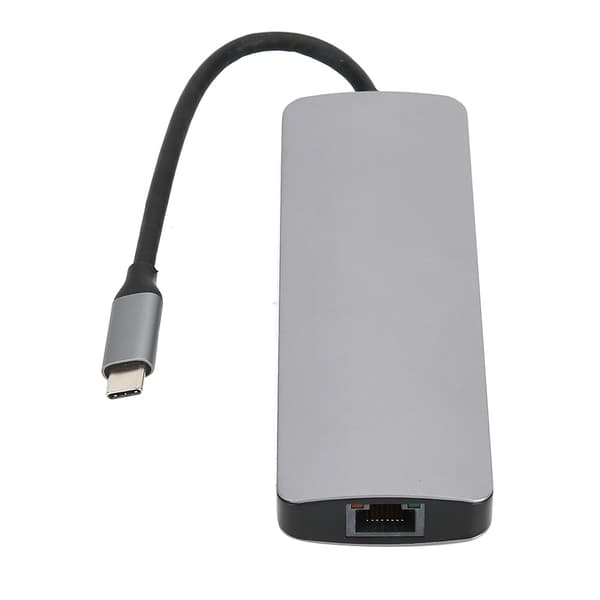 Adapter 9-i-1 Type-C til HDMI Multifunksjonell PD Ladestasjon RJ45