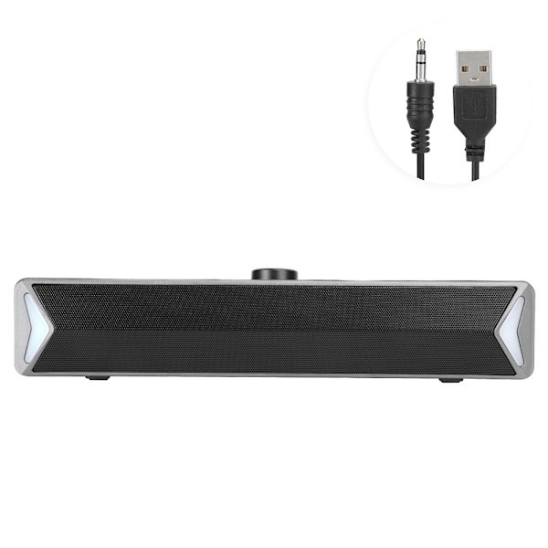 SADA Hjemme skrivebord Mini Subwoofer Uavhengig roterende volumknapp Høytaler D6Silver