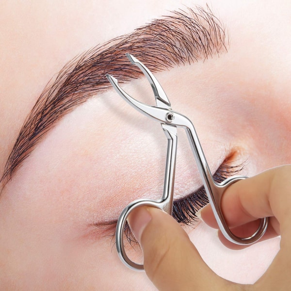 3 pakker Øjenbrynsakse Pincet, saks Håndtagsformet øjenbryn Pincetclips med lige spids, hårgribende øjenbryn med lige spids (forsølvbelagt)