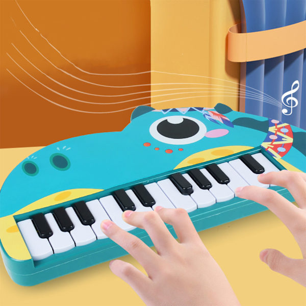 Barn Piano Tangentbord 22 Tangenter Cartoon Multifunktionell Småbarn Piano Leksak Tangentbord för Pojkar och Flickor