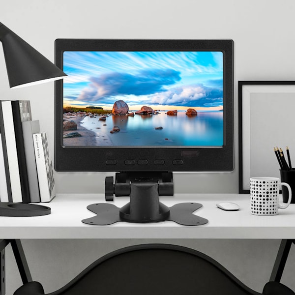 7in Multifunktion 800:1 1024x600 Display med Stativ Support HDMi VGa AV Input