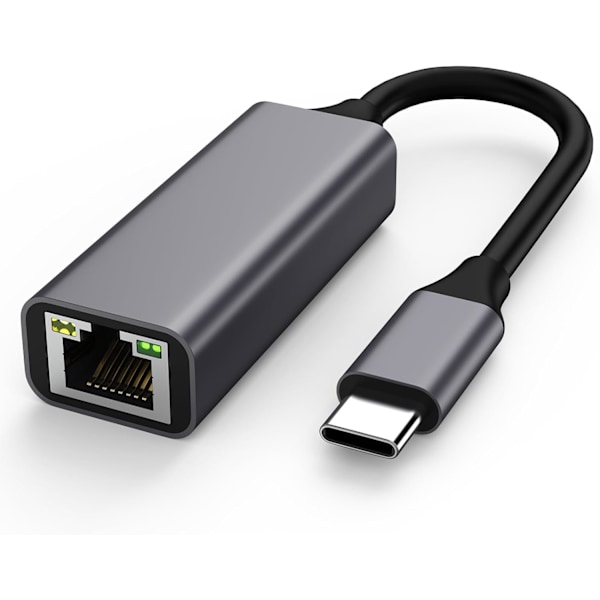 USB C til Ethernet-adapter, Type-C til RJ45 Gigabit Ethernet USB C til 10/100/1000 Gigabit Ethernet LAN-netværksadapter til iPhone 15 Pro Max