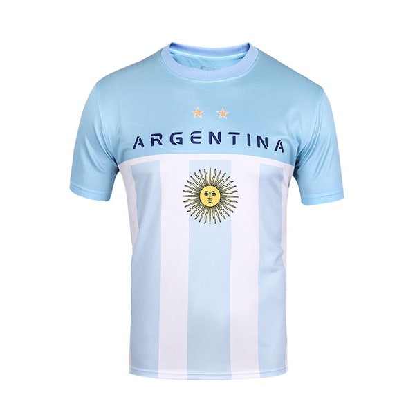 Sports Argentina Fotball T-skjorte – Jersey Style Kortskjorte Sports Nasjonalt Fotballandslag Grafisk Sports T-skjorte, S