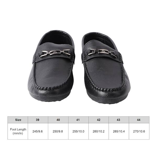Herr Slip On Skor PU Läder Casual Fshion Skor Lätt Antislip Spänne Låg Top Klänning Skor Svart 44
