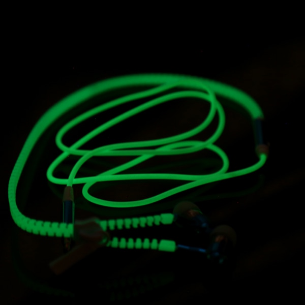 Glow In The Dark-hörlurar Luminous Zipper In-Ear Headset Earphone Earbud JS