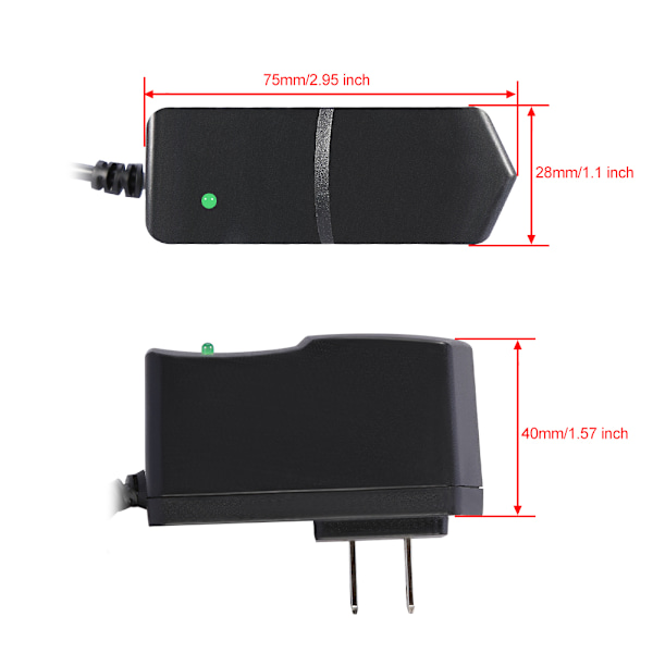 DC 5V 2A/2000mah AC-strømadapter Liten lader for Android Tablet PC MID eReader med rund 2,5 mm