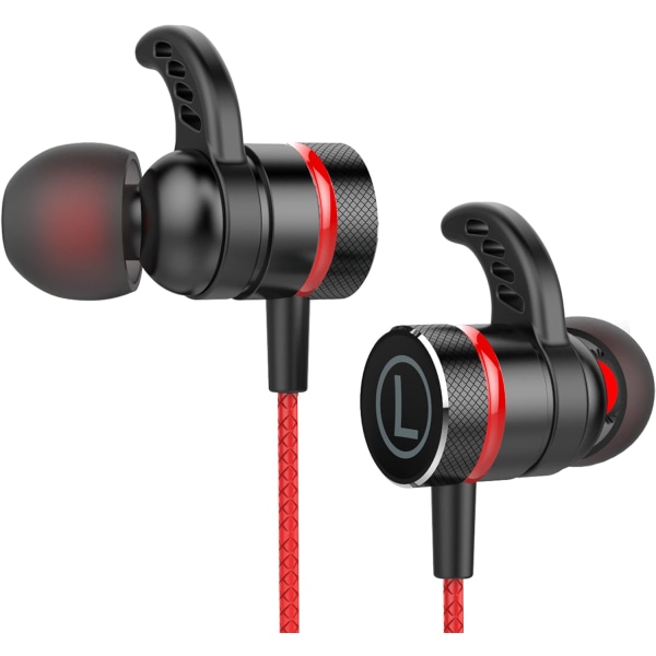 SoundMaster Pro V1 - Gaming-øretelefoner med dobbelte lyddrivere, Battle Buds, in-line mikrofon med mute og volumenkontrol, kompatible med Xbox Series, Xbox Flaming Red