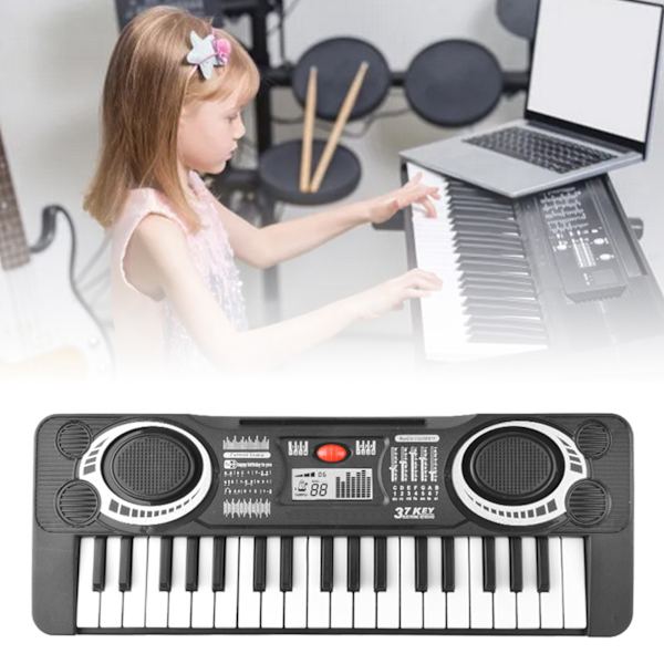 Barnepiano Keyboard Multifunksjonelt Bærbart Elektronisk Piano Pedagogisk Musikk Instrument Leker 37 Keys