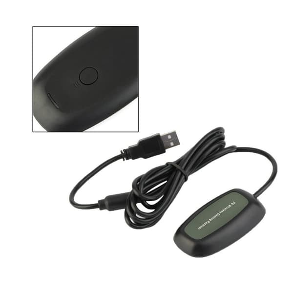 PC trådløs spillmottakeradapter for Microsoft XBOX360-kontroller - Svart