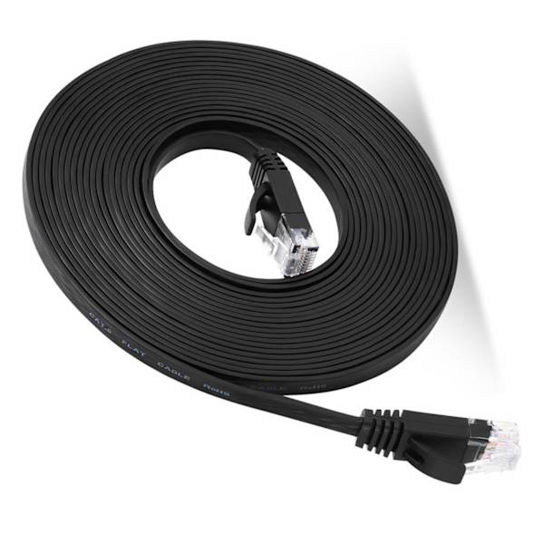 1000 Mbps Gigabit nettverkskabel 98ft RJ45 Port CAT6 nettverkskabel Ethernet-kabel for rutere datamaskiner svart