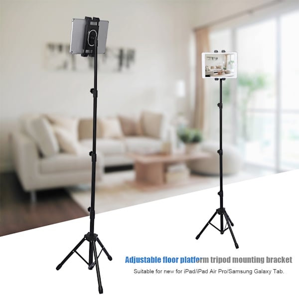 Universal Tripod Tablet Gulvstativ Justerbar Holder til iPad Air Pro/Samsung Galaxy Tab