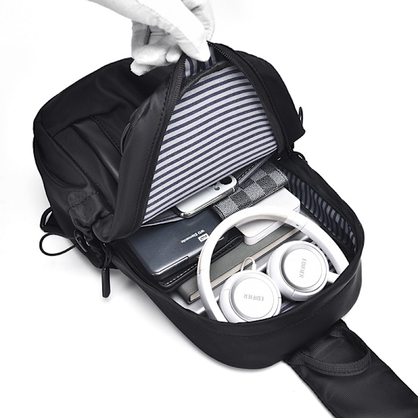 Rintapussi Miesten Crossbody-laukku Ulkoilu Rentouttava Suuri Kapasiteetti Urheilukassi Olkalaukku Pieni Salkku Matkalaukku Reppu Black Type 3