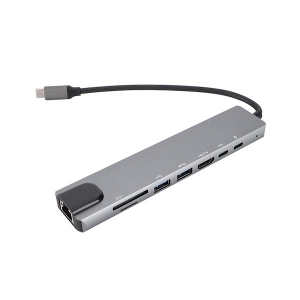8-i-1 Hub Type-C til HDMI RJ45 PD USB Docking Station Type-C Hub Splitter Konverter Adapter