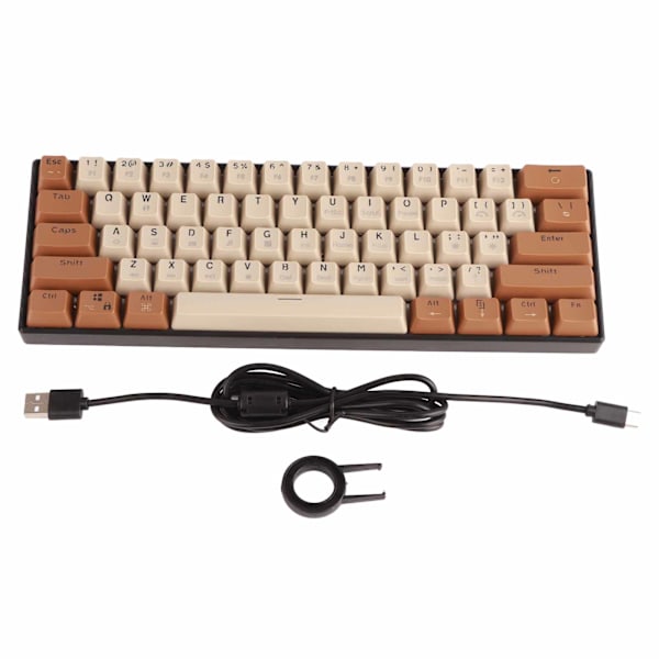Mekanisk tangentbord 61 tangenter Färgblandningsljus Ergonomi Tangentlinjeseparation Typ C SpelTangentbord för Windows Linjär Action Switch
