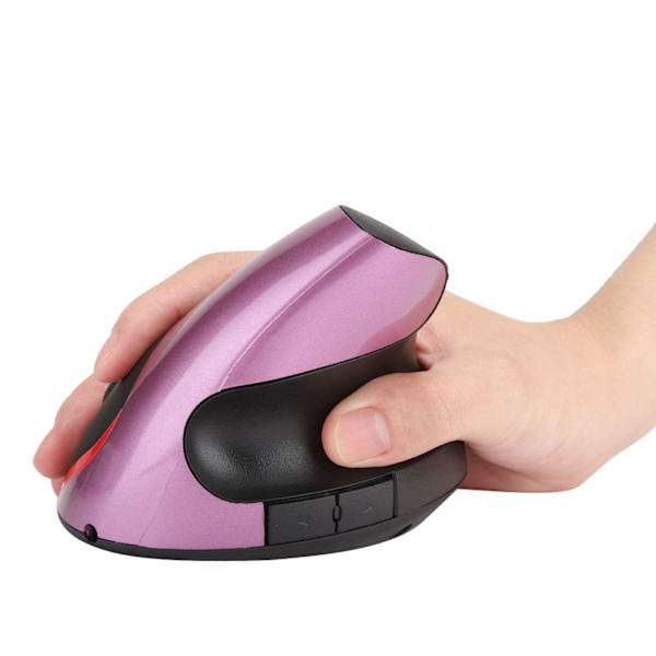Ergonomisk lodret højglans UV-maling overflade 1200DPI 2.4G trådløs optisk mus (lilla)