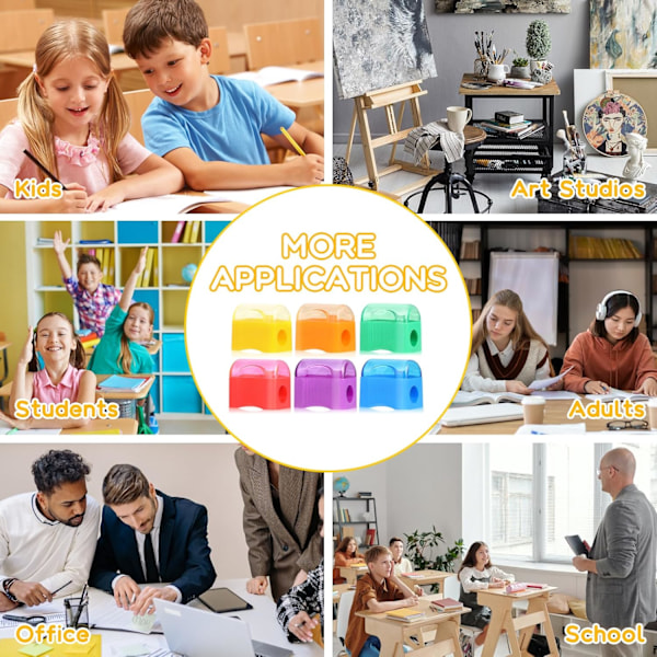 Miniatyr Pennvässare i Storpack – Blandade Färger – Handhållen Pennvässare i Plast för Klassrum, Skola, Kontor, Barnkalas 72 Count (Pack of 1)