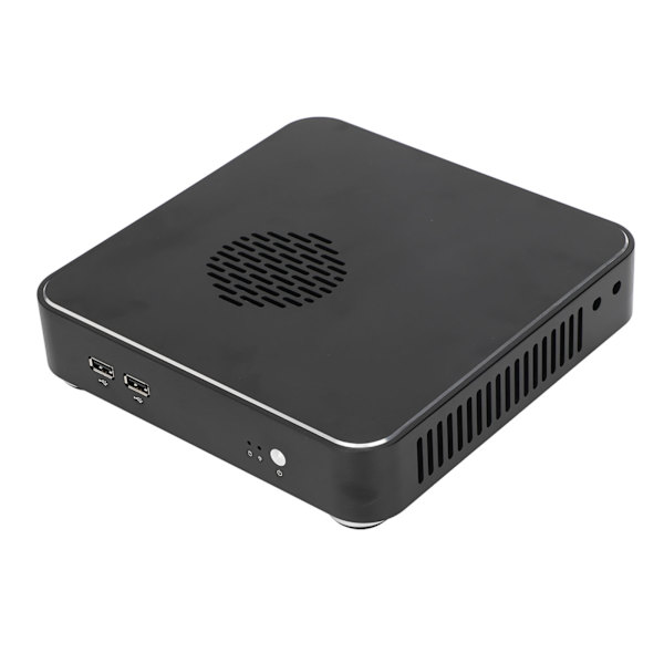 Stationær computerkabinet God varmeafledning Ekstraordinær kompakt sort Mini HTPC-kabinet til hjemmevideokomputer
