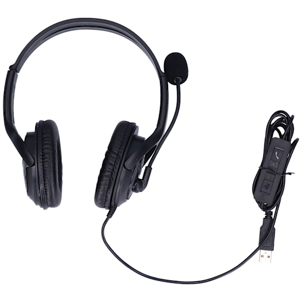 Wired Telephony Headset Wired USB High Fidelity Headphone for PC Telephone Desktops