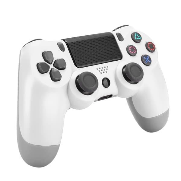 Trådløs Bluetooth-spillkontroller i plast ABS V2 med hodetelefonhull for PS4, hvit