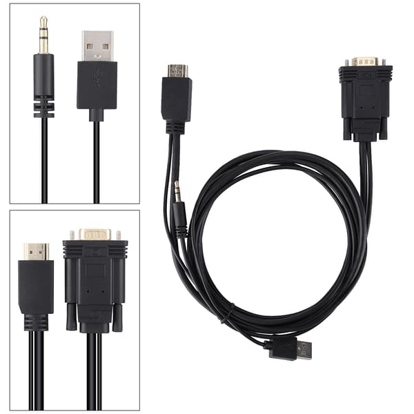 HDMI AM til VGA HDMI-konverteradapterkabel til computer/DVD/digitalt set-top-boks