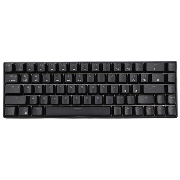 Trådlöst 2,4 G mekaniskt tangentbord svart 68 tangenter RGB dynamisk bakgrundsbelysning trådlöst spel tangentbord för Windows svart switch