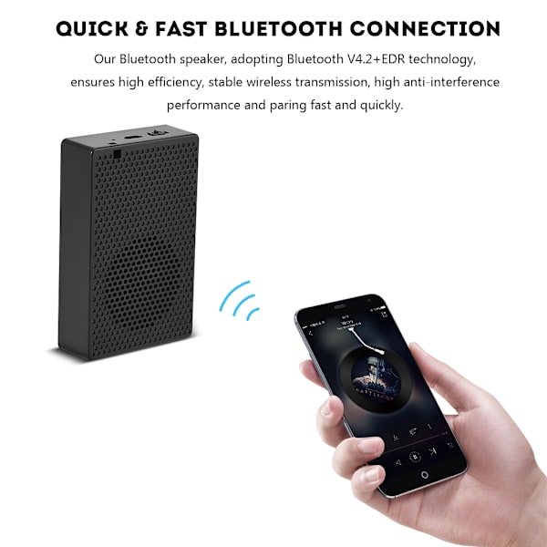 Bærbar Mini Sugeskop Trådløs Bluetooth 4.2 Lydhøjttaler til iPhone Android