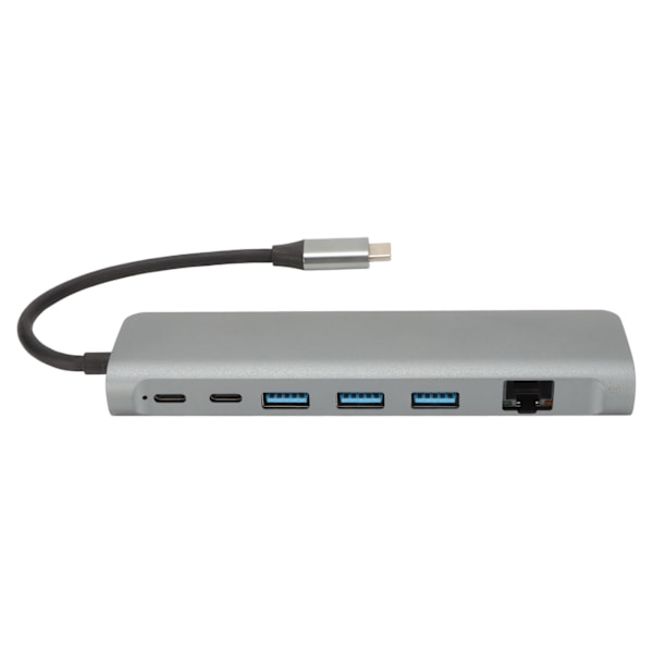 9 i 1 USB C Hub USB C til 3xUSB3.0 HD 4K Gigabit RJ45 USB C Laptop Dokkingstasjon