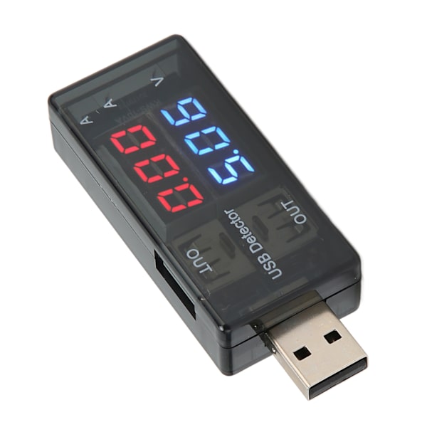 Dobbelt USB-tester 1 ind 2 ud LCD-strømmåler Spændingsmåler Multimeter til mobiltelefoner Tablets Bærbare computere Bilopladere
