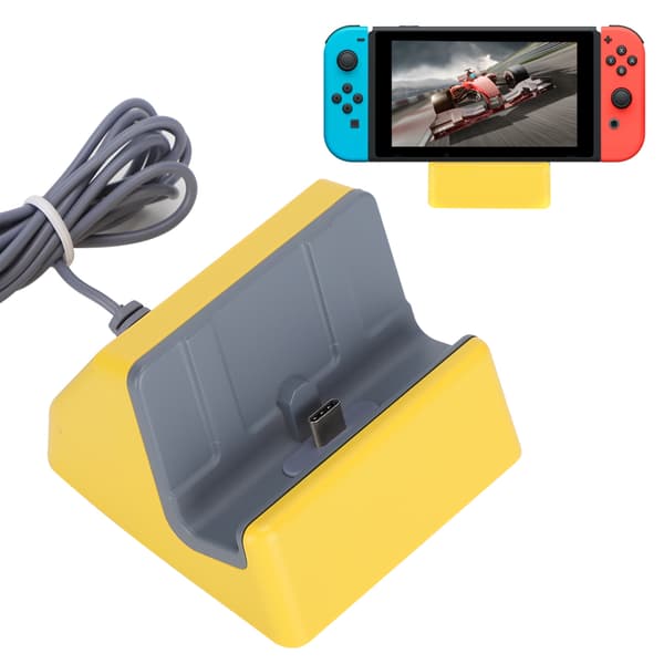 Opladningsbase NS Spilkonsol Opladningsdock til Switch Lite Vært Universal Oplader StativGul