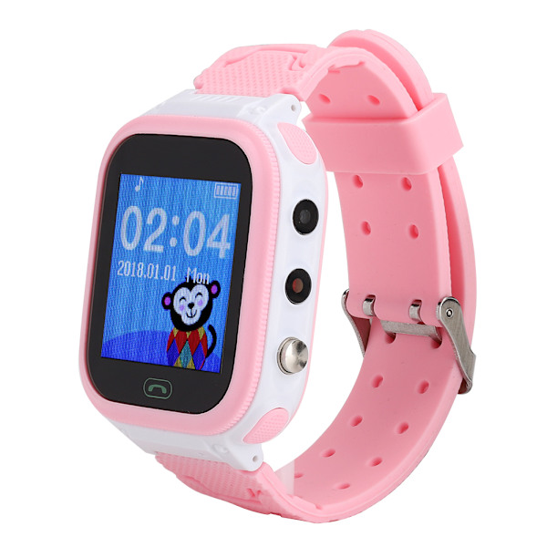 Barn Smart Watch Rosa Positionering Telefon Klocka IP67 128x128 TFT Skärm