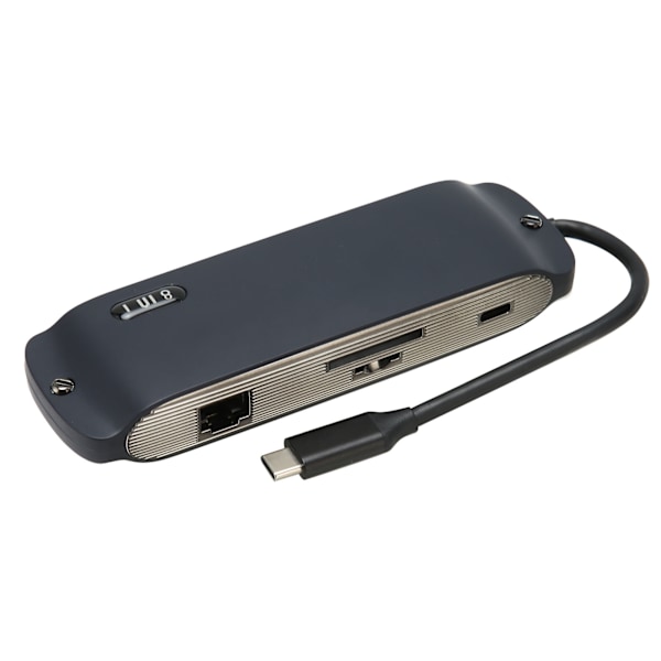 8 i 1 Dockingstation Multifunktion 4K30Hz HD Multiport USB 100M Netværksport USB C Hub Adapter Navy Blue