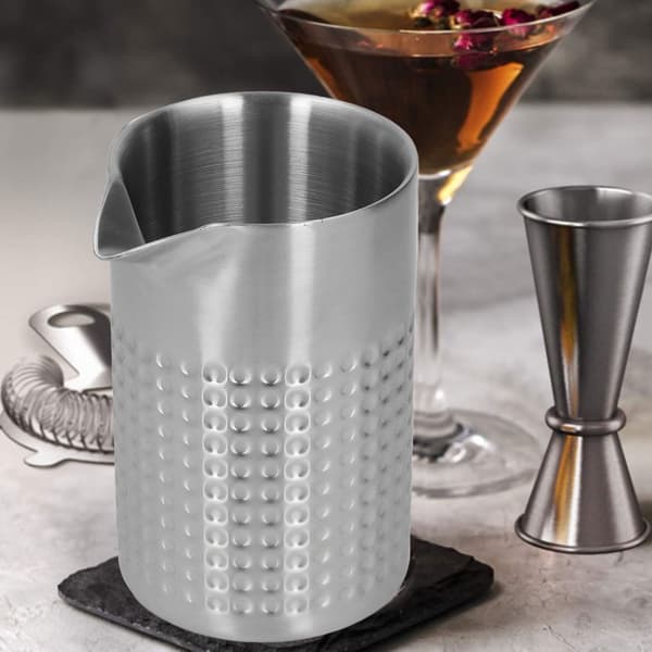 Cocktail-mikserglas i rustfrit stål, dobbeltvægget, frostet, til bartender