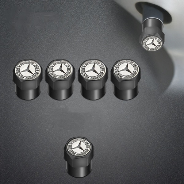 Car Tire Dust Caps for Benz with Logo on, 4pcs Metal Car Tire Valve Caps for Benz Tires, Anti-Corrosion