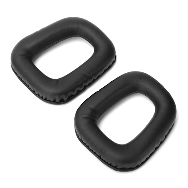 2 stk. Hovedtelefon Ørepuder Kunstig Læder Svampebetræk Passer til Logitech G35 G930 G430 F450 Sort